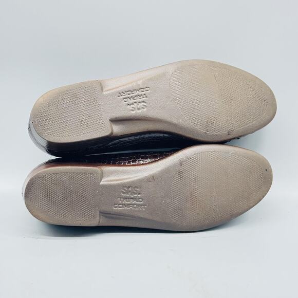 SAS Shoes Womens 5.5 Brown Tripad Comfort Loafers Croc Embossed Slip On USA - Picture 8 of 10